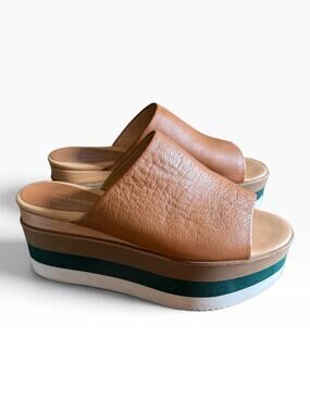 Paloma Barceló Leather Platform Slide Sandals EU 40